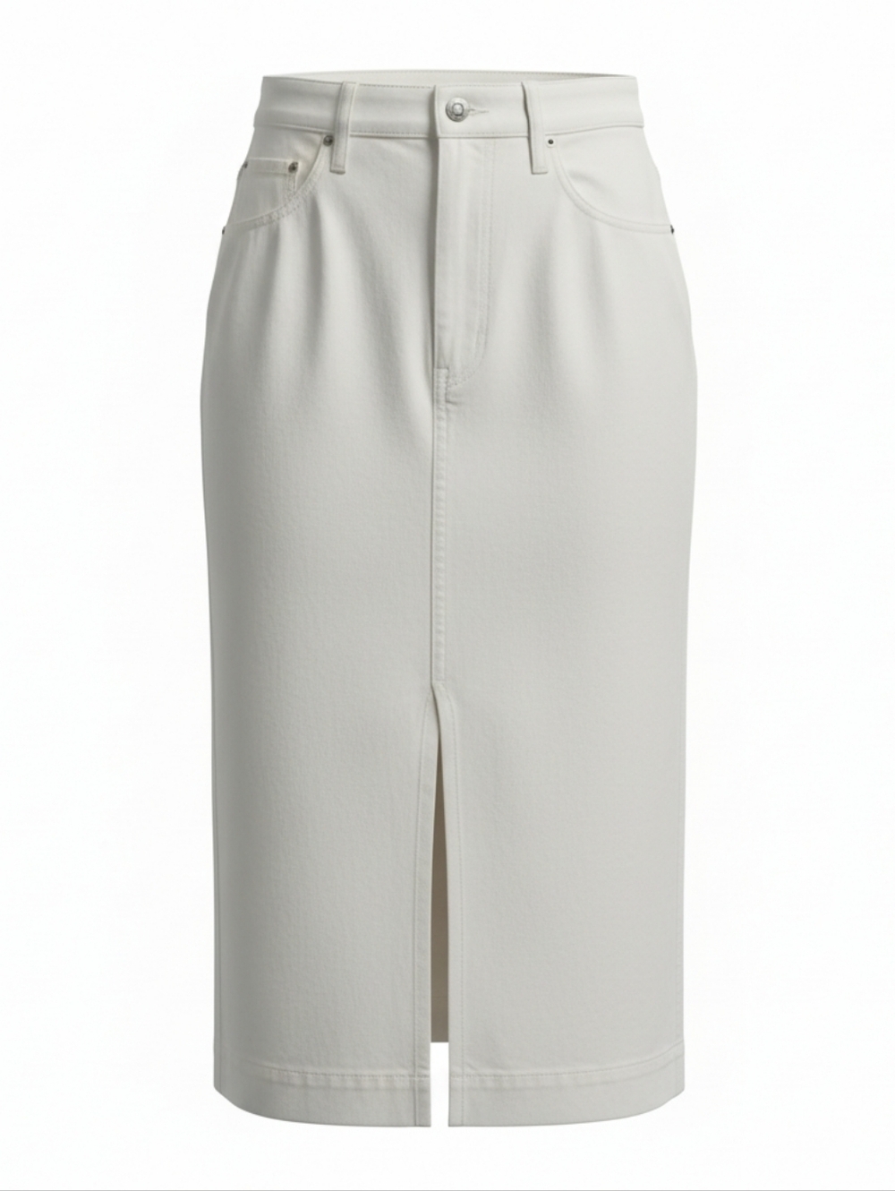 Theory NWT Optic White Midi Denim Skirt Size 24 NWT